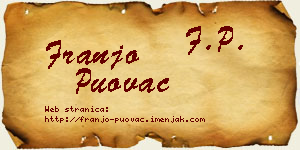 Franjo Puovac vizit kartica